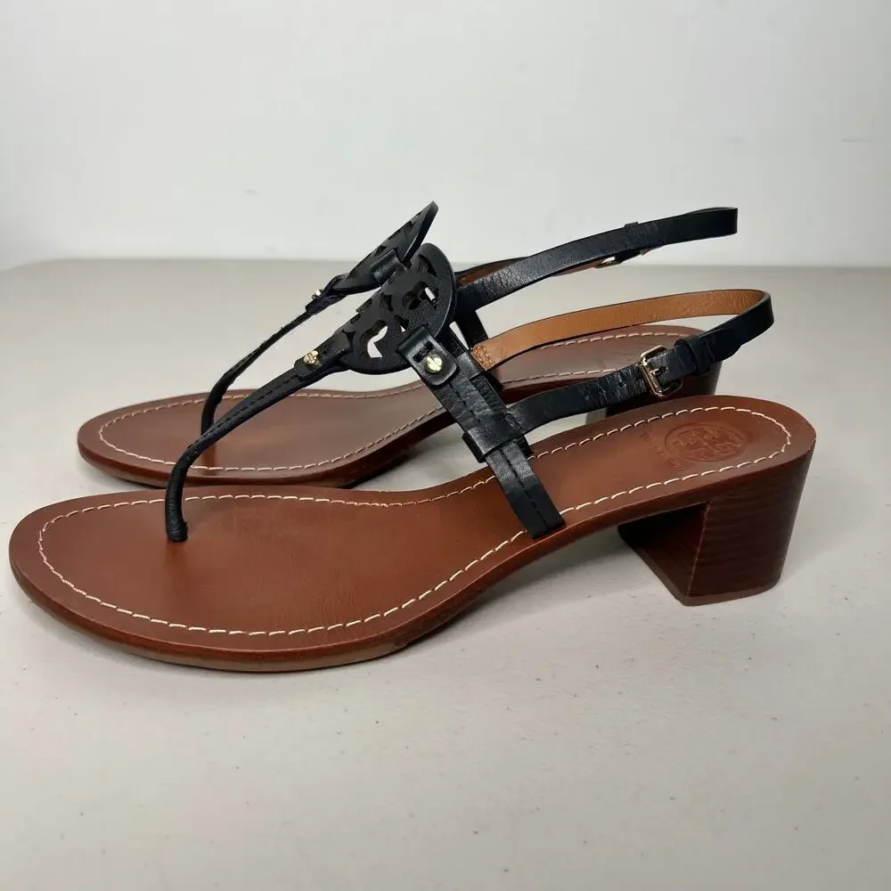 Tory Burch Miller Block Heel Sandals Size 9